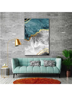 SML Tablo Gri Mermer Tukaz Gold Soyut Sanat Dekorasyon Kanvas Tablo