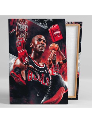 SML Tablo Nba Michael Jordan Art Chicago Bulls Basketbol.Png Kanvas Tablo