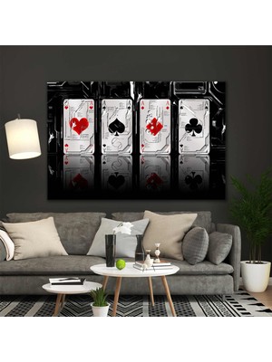 SML Tablo Poker Kartları Yansıma Casino Sinek Kupa Maça Karo Kanvas Tablo