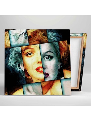 SML Tablo Marilyn Monroe Kolaj Art Kadın Woman Güzellik Kanvas Tablo