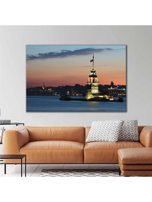 SML Tablo Kız Kulesi İstanbul Boğazı Manzara Kanvas Tablo