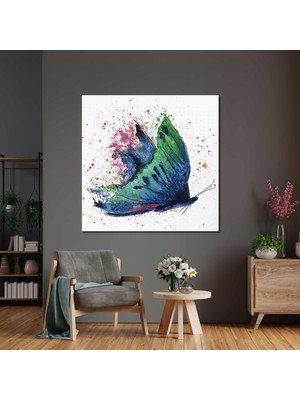 SML Tablo Renkli Uçan Kelebek Hayvan Dekoratif Kanvas Tablo