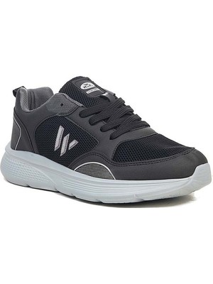 Magg Poınt 571 Deri Trend Sneaker Ayakkabı 36-40 Siyah Gümüş