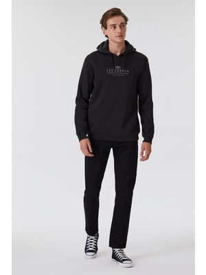 Lee Cooper Faust Erkek Kapüşonlu Sweatshirt Siyah