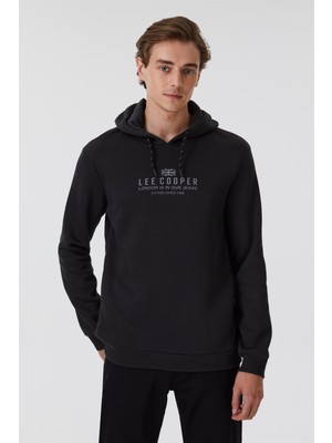 Lee Cooper Faust Erkek Kapüşonlu Sweatshirt Siyah