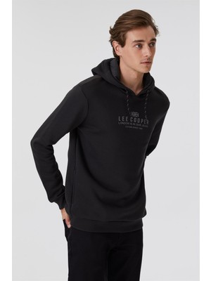 Lee Cooper Faust Erkek Kapüşonlu Sweatshirt Siyah