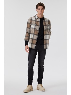 Lee Cooper Detra Erkek Dokuma Uzun Kol Gömlek Bej