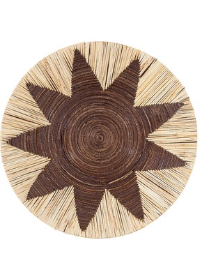 Meander Bambu Afrikan El Yapımı  Yıldız Duvar Tabağı Dekoru 50cm 8784