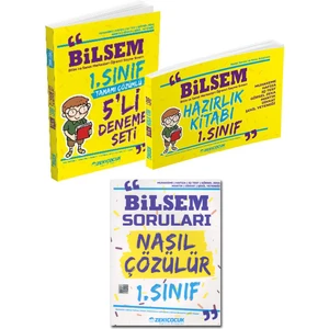 Zeki Çocuk Bilsem 1.Sınıf Hazırlık Kitabı, Deneme ve Bilsem Soruları Nasıl Çözülür Kitabı