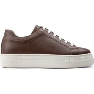 Hakiki Deri Kahverengi Sneaker Kadın Ayakkabı