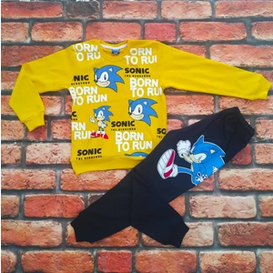 Sonic Unisex The Hedgehod Desenli Pamuklu Pijama Takımı