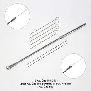 AtelSan Öze Teli Düz + Öze Teli Bükümlü Ø 1-2-3-4-5 mm ve Öze Sapi 13’lü Set