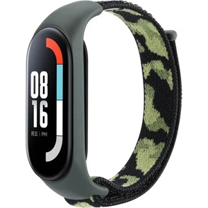 Xiaomi Mi Band 7 Kordon Kamuflaj Desenli Hasırlı Kumaş Cırt Cırt