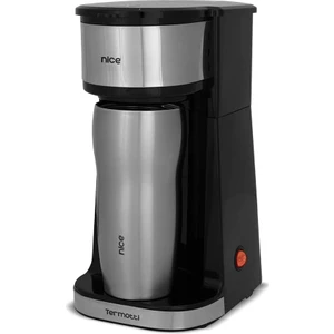 Nice T5 Termotti Çelik Termos Bardaklı Özel Filtre Kahve Makinesi, Paslanmaz Çelik, 750 W, 450 ml Kapasite, Siyah