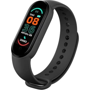 M6 Akıllı Bileklik Smart Band 6 | Yeni Sürüm, Full Fonksiyon, Suya Dayanıklı, Sporcu Saati, Siyah
