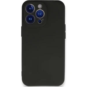 Caseworld Apple iPhone 14 Pro ile Uyumlu Kapak Mat Siyah Yumuşak Silikon ile Uyumlu Kılıf