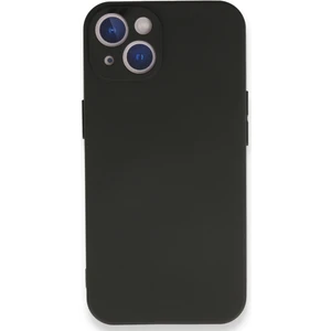 Caseworld Apple iPhone 14 Plus ile Uyumlu Kapak Mat Siyah Yumuşak Silikon ile Uyumlu Kılıf