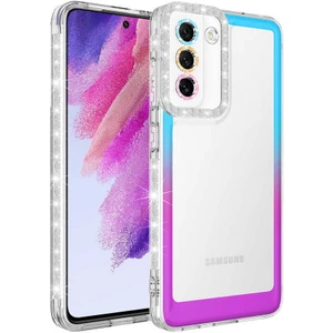 Samsung Galaxy S21 FE Kılıf Simli Renk Geçişli Park Kapak
