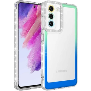 Samsung Galaxy S21 FE Kılıf Simli Renk Geçişli Park Kapak