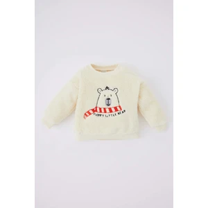 Erkek Bebek Desenli Bisiklet Yaka Pelüş Sweatshirt Y5541A222WN