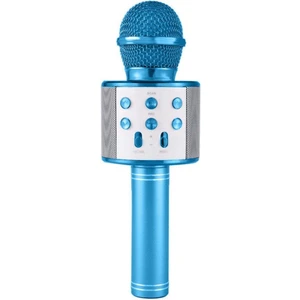 WS-858 Karaoke Mikrofon Bluetooth, Usb, Hafıza Kartı ve Aux Girişli Mavi Renkli Taşınabilir