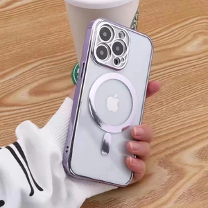 M.TK Moveteck Apple iPhone 13 Pro Max Uyumlu Kılıf Magsafe Manyetik Halka Yumuşak Esnek Lazer Kesim Lüks