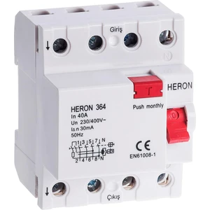 Heron 4 x 40a 300ma 2 Kutuplu Kaçak Akım Rölesi