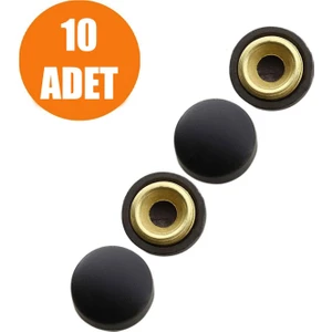 Dekoratif Vida Kapağı Kapatıcı 15 mm Mat Siyah Vida Tapası Tıpası (10 Adet)