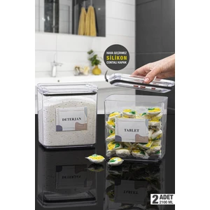Okyanus Home Deterjan-Tablet 2 Adet Vakumlu Dikdörtgen 2.1 Lt Saklama Kabı