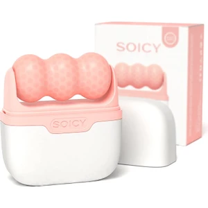 S30 Ice Massage Mini Roller Soğuk Buz Masaj Roller - Çift Taraflı V / W Shape Pembe