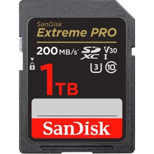 SanDisk Extreme Pro 1TB 200/140MB/s SDXC V30 UHS-I U3 Hafıza Kartı SDSDXXD-1T00-GN4IN
