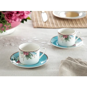 English Home Protea New Bone China 2'li Kahve Fincan Takımı 80 ml Mavi