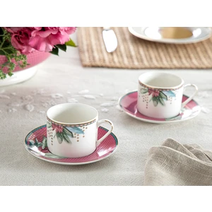English Home Protea New Bone China 2'li Kahve Fincan Takımı 80 ml Pembe