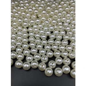 Hedef Bijuteri 100GR 12MM Krem Renk Lüks / Lüx Kaplama Plastik Inci Boncuk Çanta,takı Boncuğu (100GR,~110 Adet)