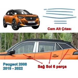 Peugeot 2008 Cam Alt Çıtası Krom 2019-2022 Arası 6 Prç. P. Çelik