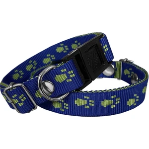 Köpek Tasması Patili Dokuma 2 cm - Min: 30 cm - Max: 50 cm Lacivert