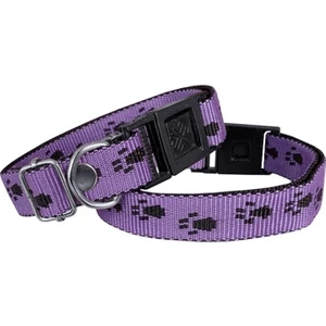 Köpek Tasması Patili Dokuma 2 cm - Min: 30 cm - Max: 50 cm Mor