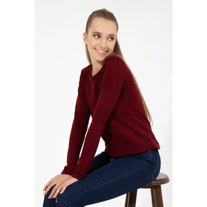 U.S. Polo Assn. Kadın Bordo Triko Kazak 50251895-VR014