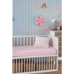 Limon Soft Lastikli Penye Pamuklu Çarşaf/pembe