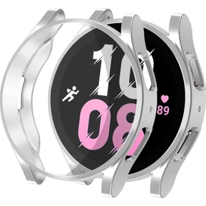 M.TK Moveteck Samsung Galaxy Watch 5 44MMUYUMLU Ekran Koruyucu ve Kasa Koruyucu Silikon Pc Kılıf 360 Sert