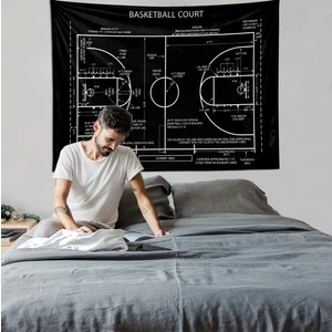 The Lucid Lab Basketball Court Chalkboard Duvar Örtüsü Basketbol Oda Dekorasyonu Çocuk Odası Duvar Dekorasyonu