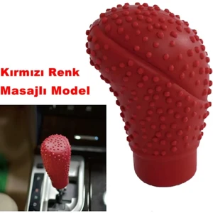 Silikonlu Vites Topuzu Kılıfı Kırmızı Renk Oval Üniversal Ithal