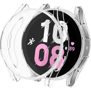 M.TK Moveteck Samsung Galaxy Watch 5 44MMUYUMLU Ekran Koruyucu ve Kasa Koruyucu Silikon Pc Kılıf 360 Sert