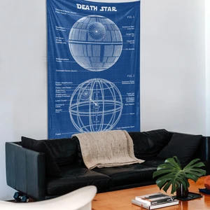 The Lucid Lab Death Star  Blueprint Star Wars Duvar Örtüsü