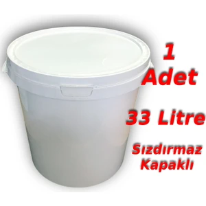 33 Lt Plastik Kapaklı Kova Hobi Boya Gıda Yoğurt Fermantasyon Kovası Beyaz