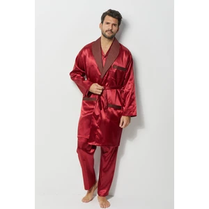 Damatlık Seti Erkek 4lü Saten Röbdeşember Pijama Takımı