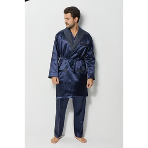 Damatlık Seti Erkek 4lü Saten Röbdeşember Pijama Takımı