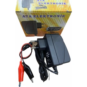 Ata Elektronik 6 Volt Aküler İçin 1 Amper Şarj Cihazı Maşalı Timsah Kablolu