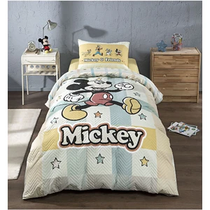Mickey Mouse Star Tek Kişilik Disney Lisanslı Lastikli Fitted Çarşaf Kapitone Çocuk Nevresim Takımı