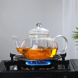 Borosilikat Cam Kapaklı Cam Süzgeçli Demlik 1000 ml (Thn)